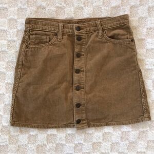 Arizona Jean Company Light Brown Corduroy Mini Skirt Women Size 29 Inch Waist